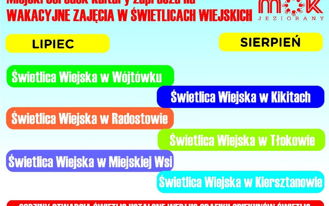 ZAPRASZAMY NA ŚWIETLICE