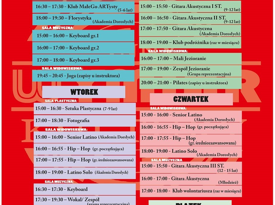 GRAFIK ZAJĘĆ 2018/2019