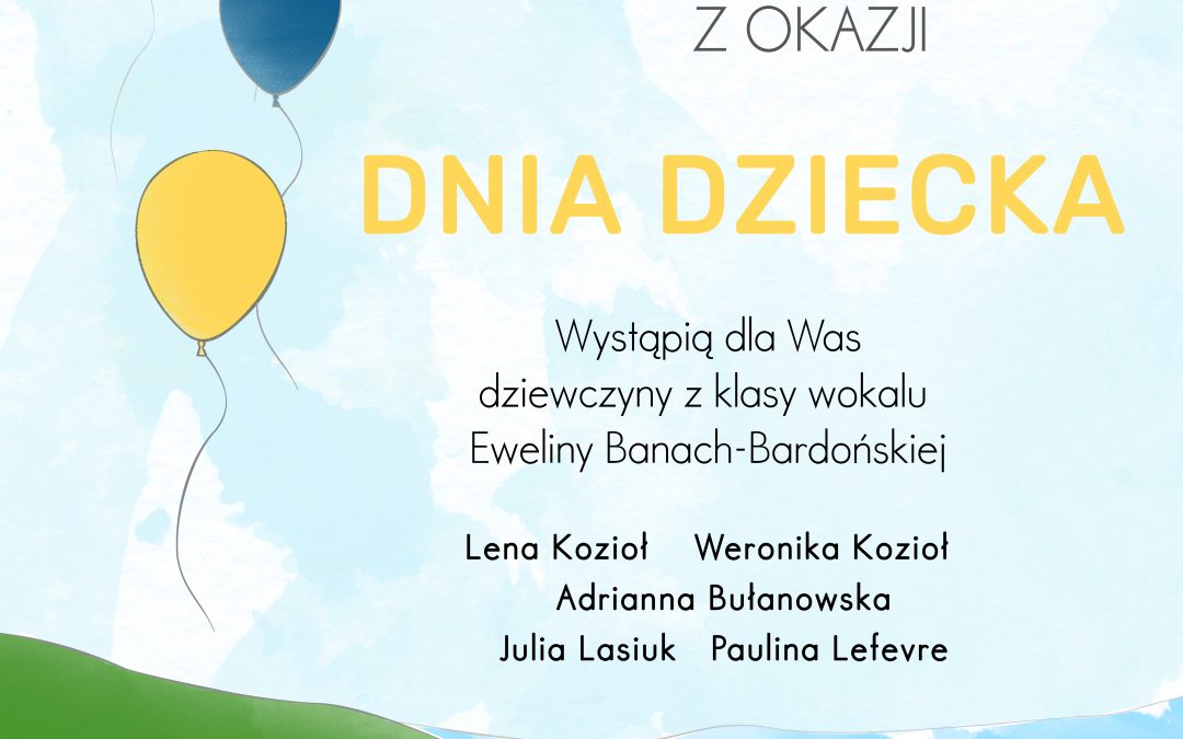 Koncert on-line z okazji Dnia Dziecka w wykonaniu uczestniczek zajęć wokalnych MOK Jeziorany – 1 czerwca, godz. 12.00.