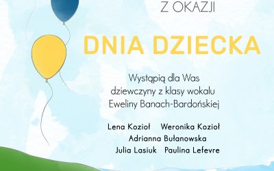 Koncert on-line z okazji Dnia Dziecka w wykonaniu uczestniczek zajęć wokalnych MOK Jeziorany – 1 czerwca, godz. 12.00.
