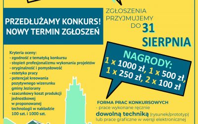 Konkurs na „PAMIĄTKĘ PROMUJĄCĄ GMINĘ JEZIORANY” – przedłużony termin nadsyłania prac do 31 sierpnia 2021 r.