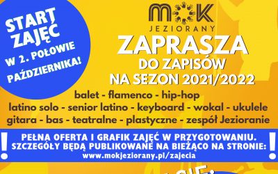 Ruszają zapisy na zajęcia w MOK Jeziorany – sezon 2021/2022