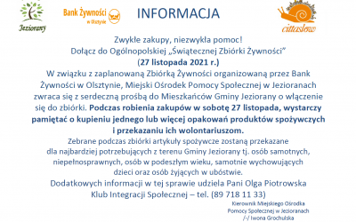 Świąteczna Zbiórka Żywności w Jezioranach – 27 listopada 2021